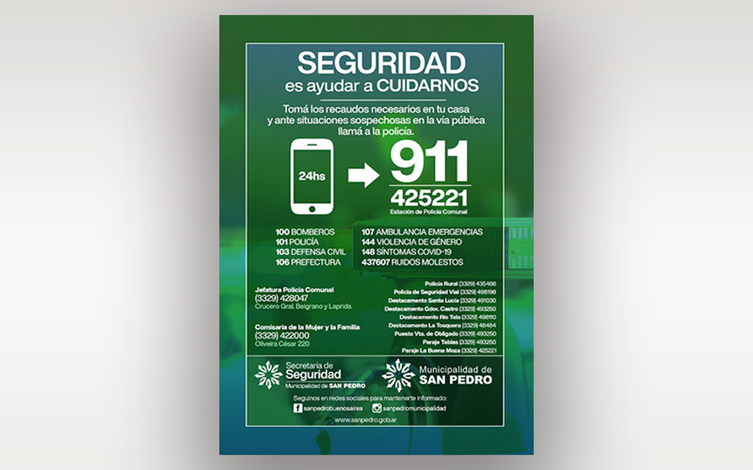 Secretaría de Seguridad: números útiles
