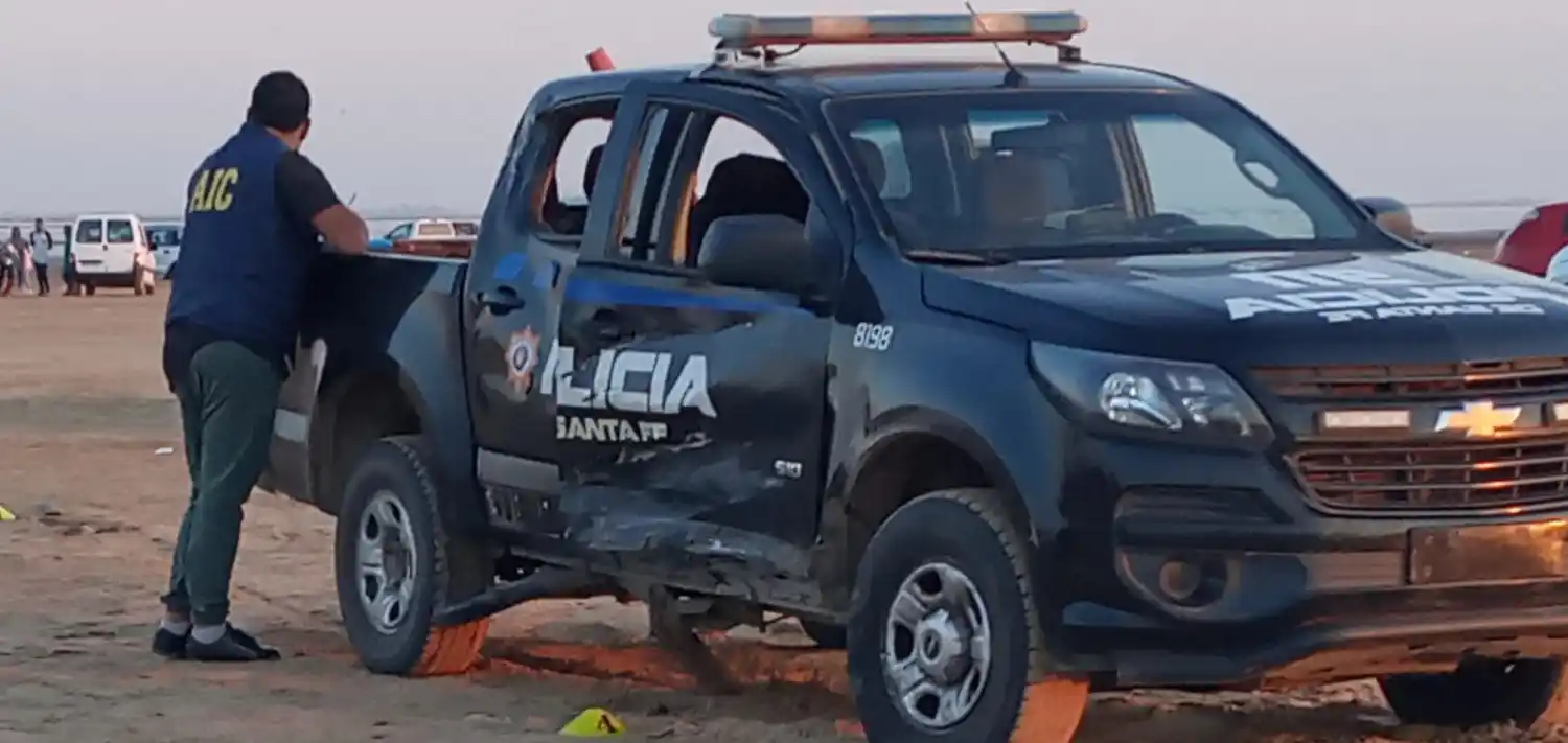 Choque entre un patrullero y una moto en el Paraje El Chaquito