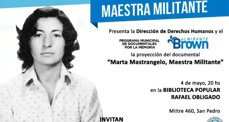 Presentan el documental “Marta Mastrángelo, maestra militante”