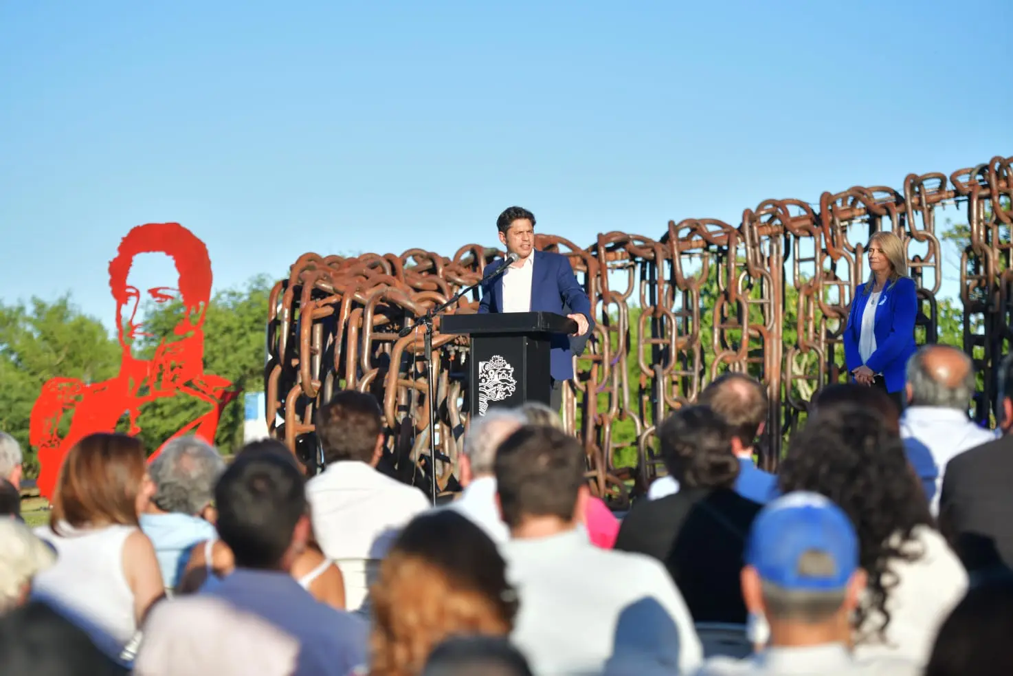 El gobernador encabezó el acto en Vuelta de Obligado. Foto: Prensa Gobernación.