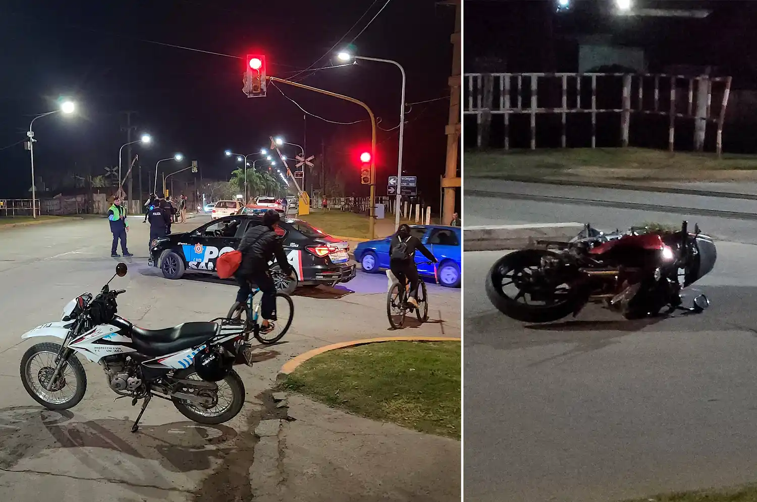 Violento choque entre una moto y una bicicleta en Aristóbulo del Valle: dos jóvenes heridos