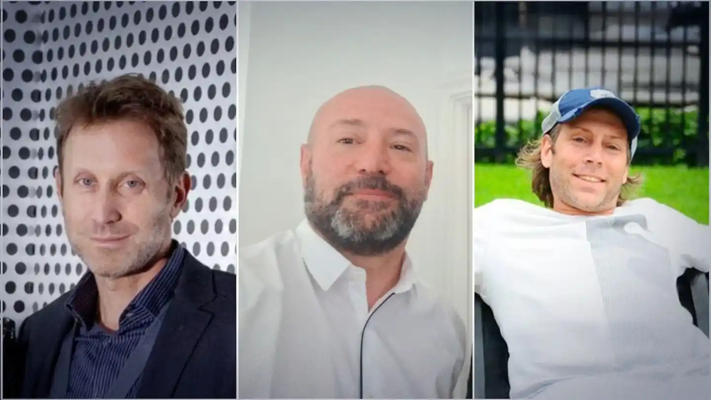 Los hermanos Jonathan y Emmanuel Kovalivker, dueños de la droguería Suizo Argentina, y el extitular de la ANDIS, Diego Spagnuolo. (Foto: TN)