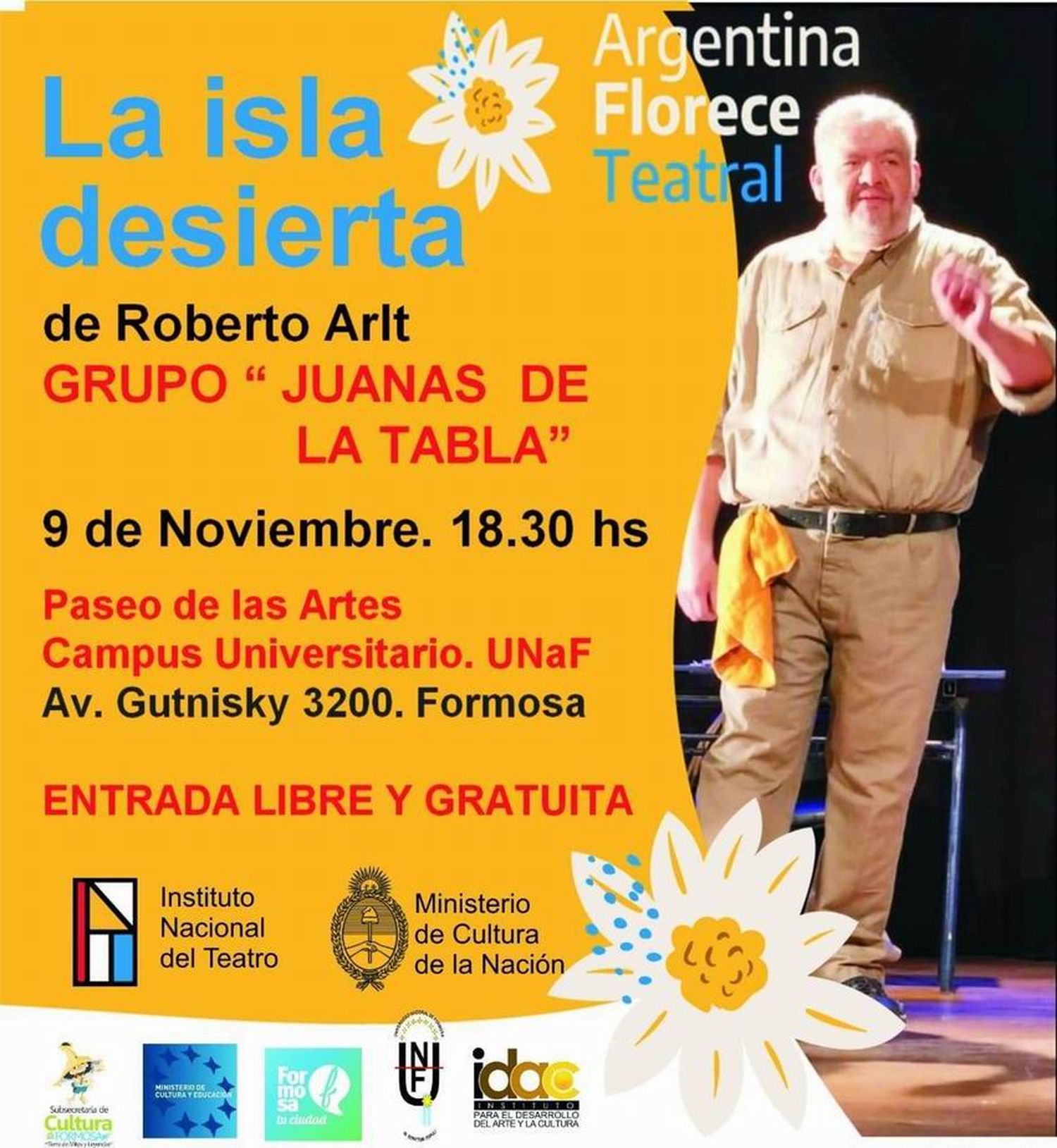 En el Paseo de las Artes de la UNaF se 
presentará hoy la obra teatral La isla desierta