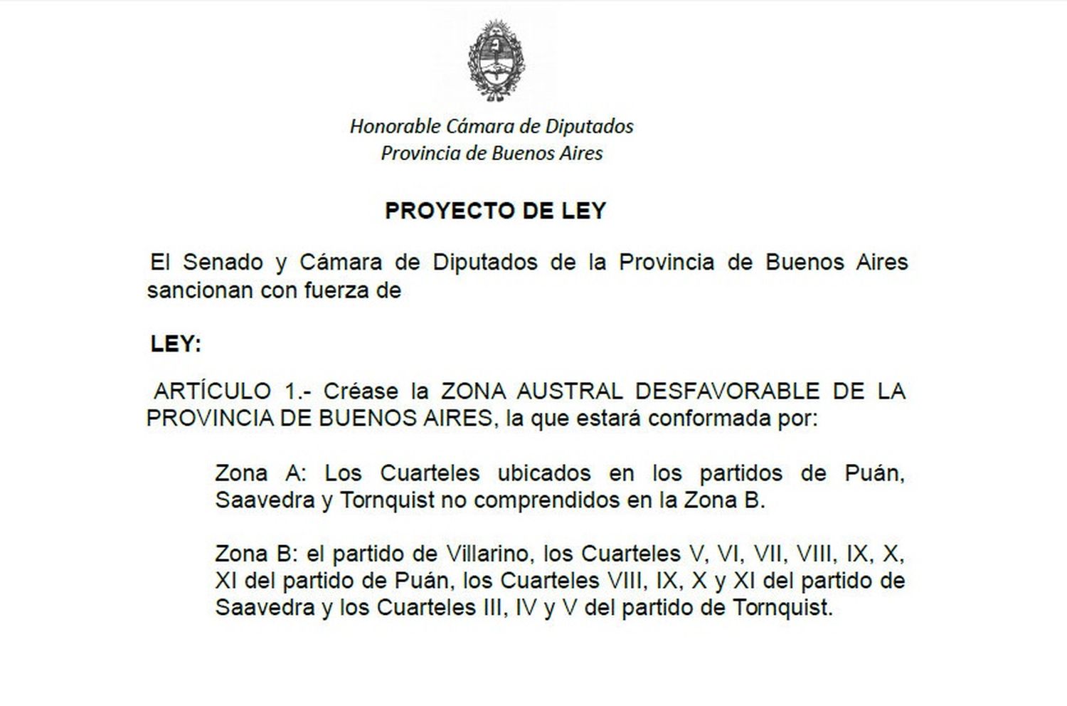 La provincia anunció la Ley de Zona Austral Desfavorable