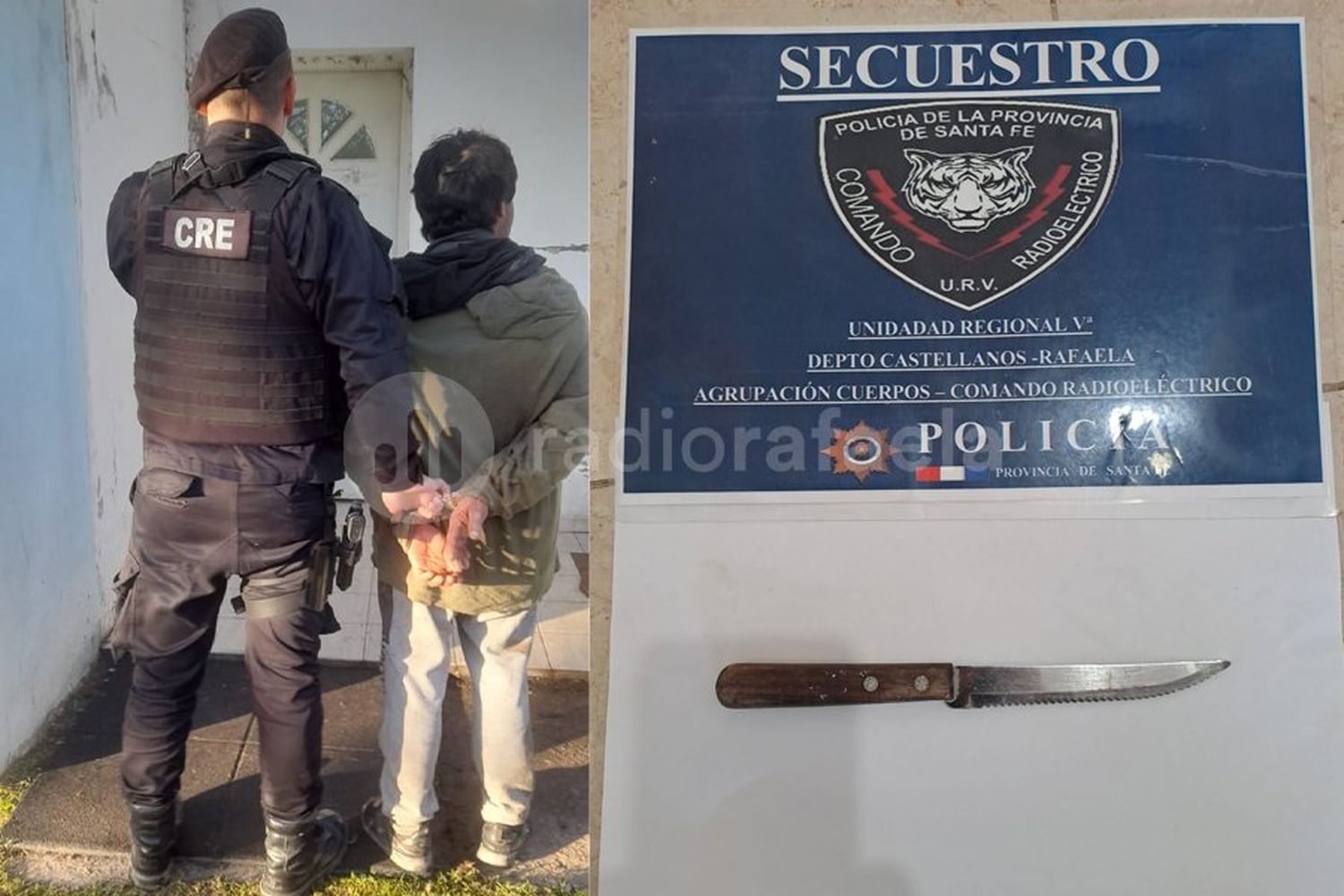 Con un cuchillo de cocina, agredió y amenazó a los policías que custodiaban la escuela de barrio 2 de Abril