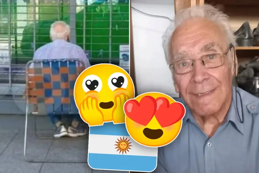 Miró el partido de la Selección sentado frente a una vidriera y su imagen se viralizó: “Es mi cábala”