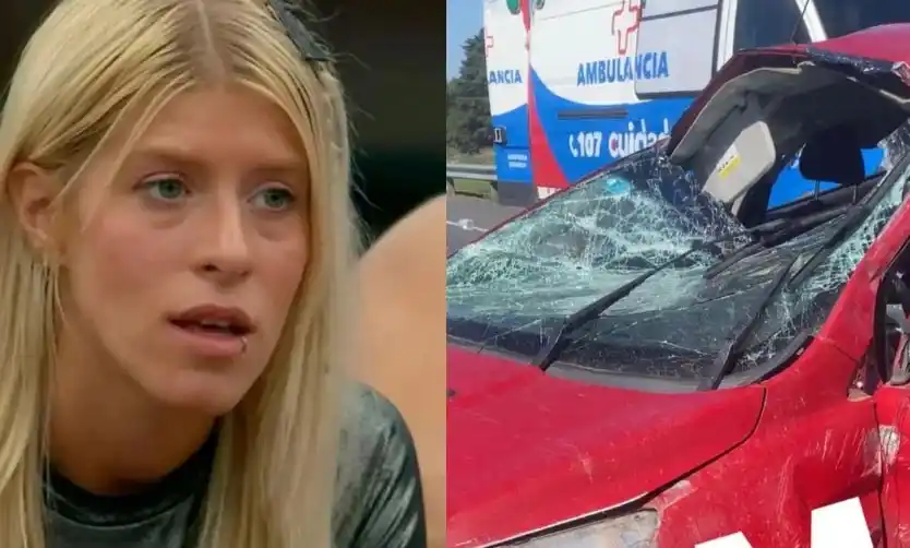 La ex "Gran Hermano" Cami Lattanzio volcó con su auto en la Panamericana