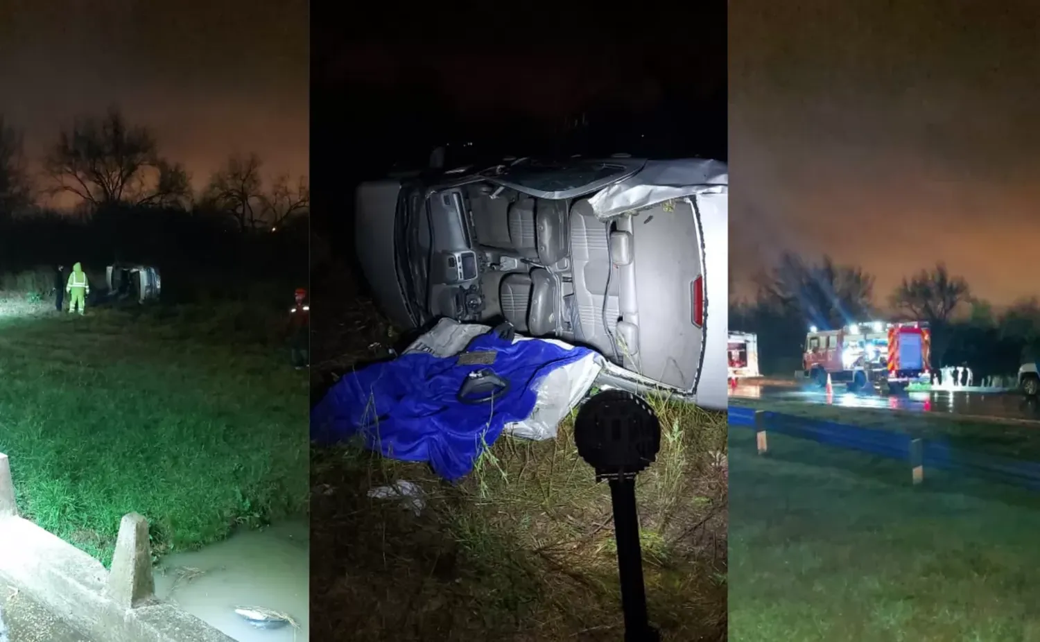 Venadense en grave estado tras vuelco en Autopista Rosario-Santa Fe