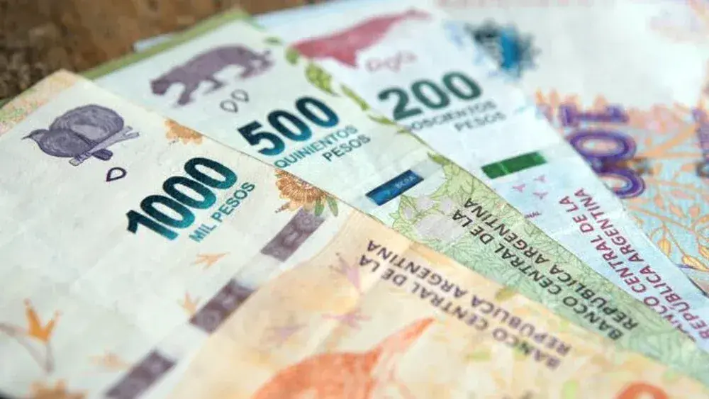 Imagen de billetes de pesos argentinos de distinta denominación. (Xinhua)