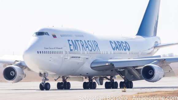 Old timer: A Venezuelan Boeing 747-300 (former Mahan Air) landed in Córdoba