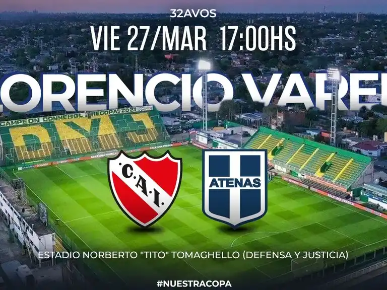 Acción desde las 17 entre el "Rojo" y Atenas de Río Cuarto. Foto: Copa Arg.