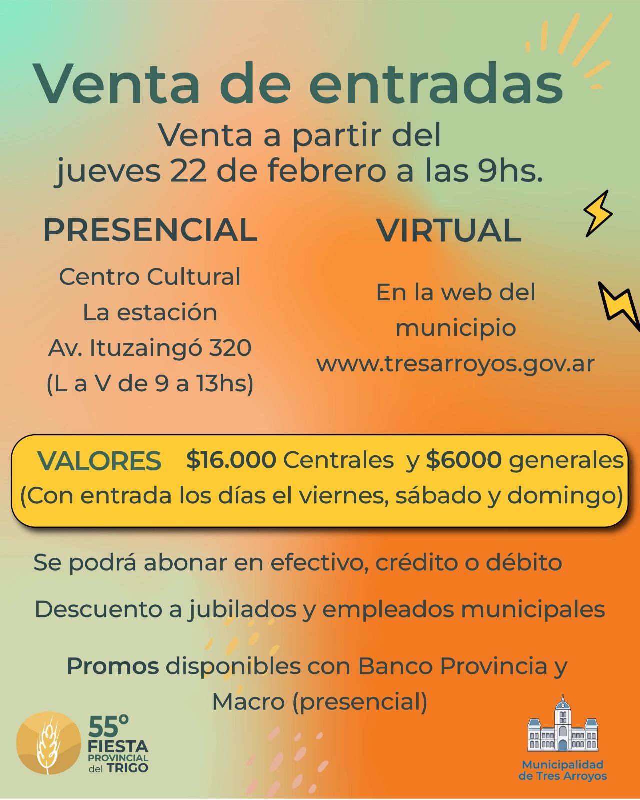 Siguen a la venta las entradas de la Fiesta del Trigo