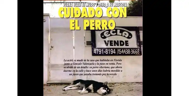 Juanita Viale se mudó y abandonó a su perro