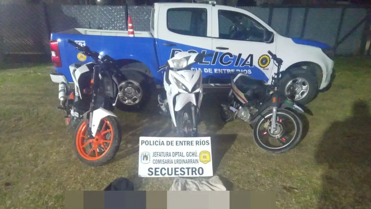 Picadas ilegales en Urdinarrain: tras un operativo, secuestraron tres motos