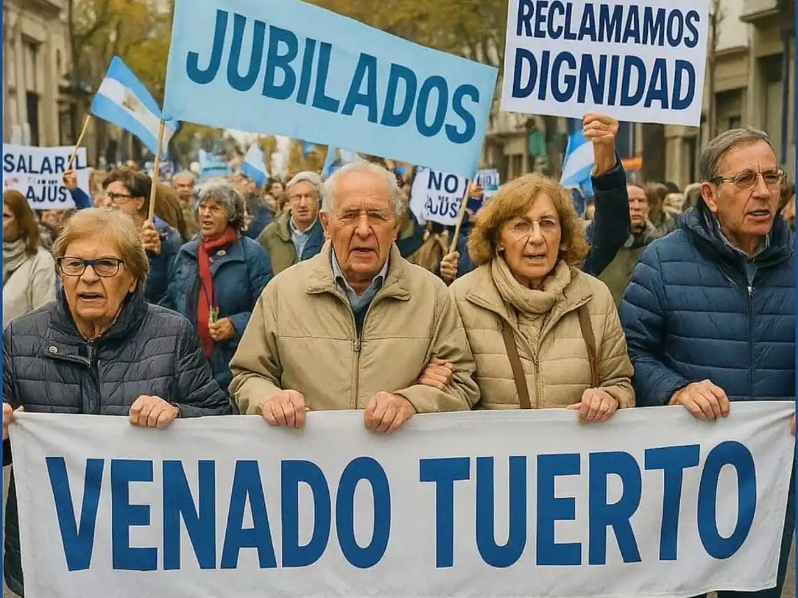 Cuarta marcha impulsada por Vecinos Jubilados Autoconvocados. Foto: Ilustración