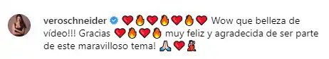 Así dejó constancia Verónica Schneider de su emoción por el clip de Chayanne. Foto Instagram