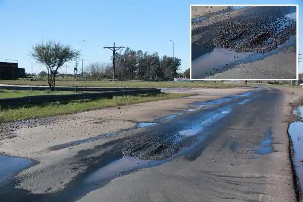 Bachearon el pozo "rompeautos" en la rotonda del Cristo 