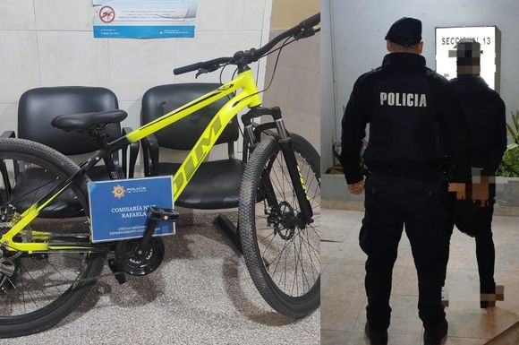Robó una bicicleta desde una casa y la víctima lo persiguió en moto, hasta que lo atrapó la policía