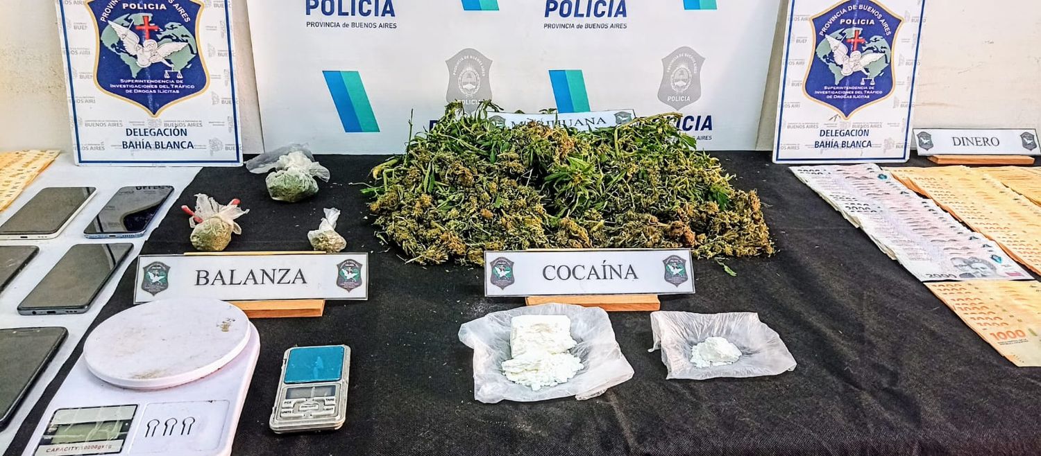 Punta Alta: un hombre fue aprehendido por tener marihuana y cocaína para la venta