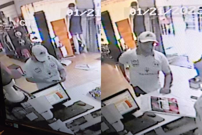 El estafador quedó registrado en las cámaras de seguridad.