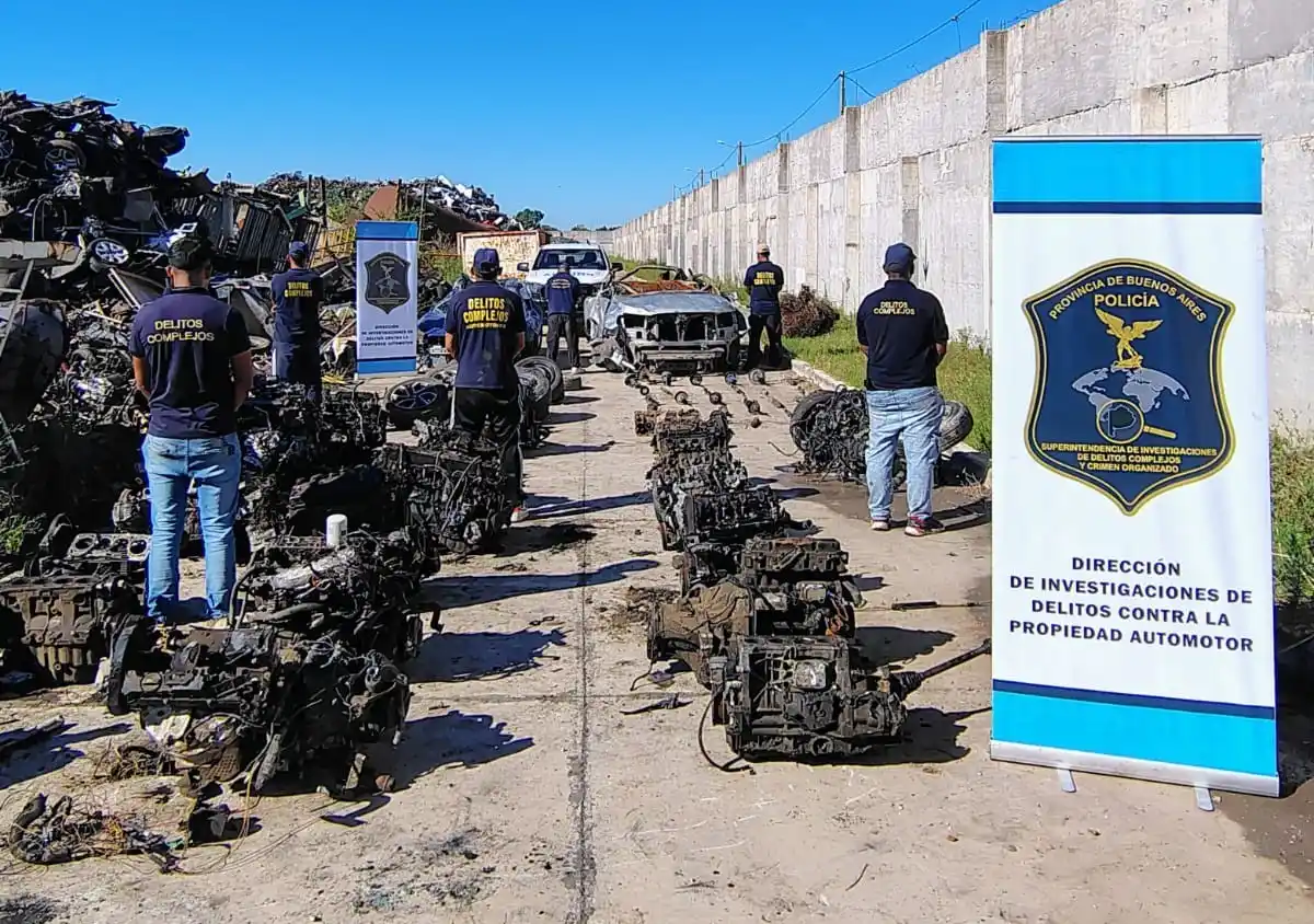 Golpe al delito automotor: incautaron chasis, motores y más de 200 autopartes