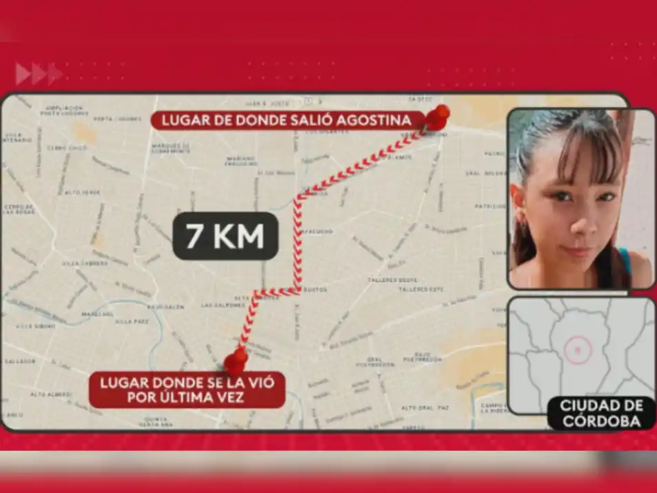 El trayecto que hizo Agostina antes de ser vista por última vez. (Foto: TN)