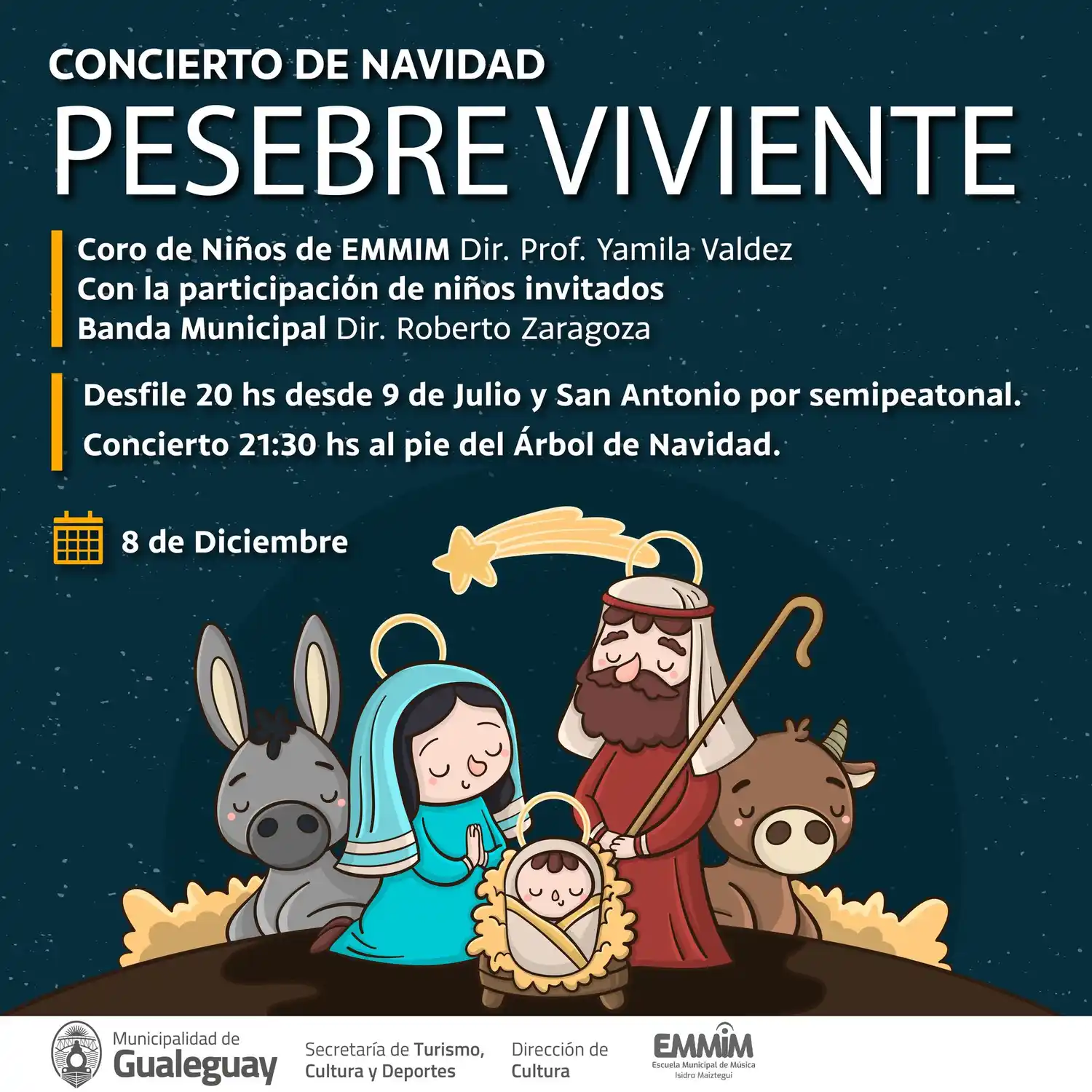 Se realizará un concierto navideño luego de encender el árbol gigante de Navidad.