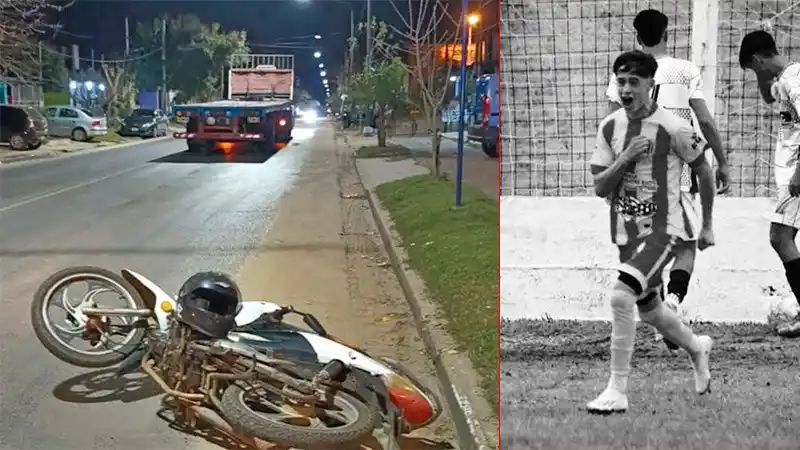 Trágico accidente: un joven futbolista murió tras chocar su moto contra el acoplado de un camión