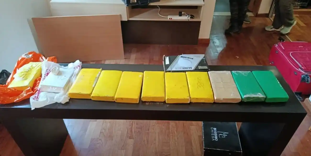 En el allanamiento se incautaron 12 kilos de cocaína, más de 30 plantas de marihuana y se arrestó a dos personas.