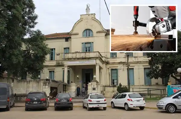 Un hombre se accidentó la cabeza con una amoladora y está grave en el Hospital