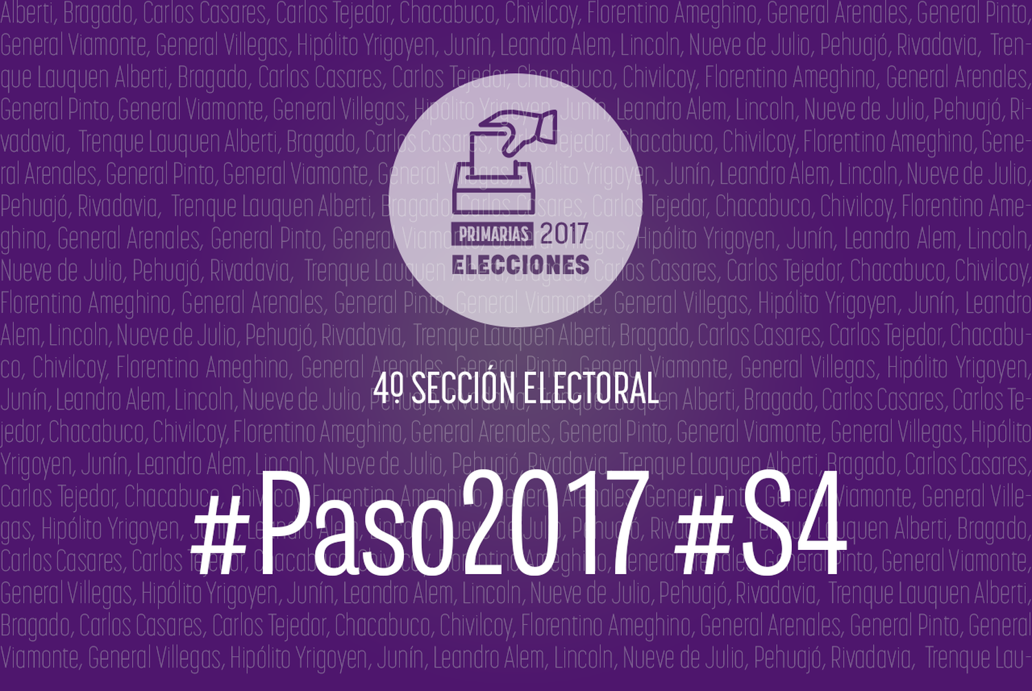 Elecciones PASO 2017: La Cuarta Sección elige senadores, concejales y consejeros Escolares