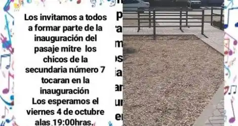 Inauguración del pasaje lindero a la Escuela 7, suspendida