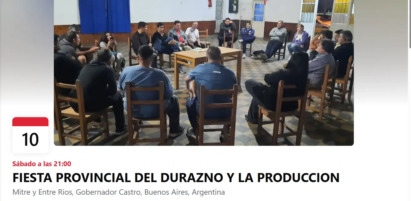 fiesta del durazno para el 10 de enero