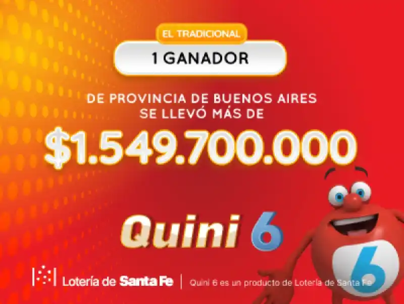 Coronel Suárez: un apostador se llevó más de 1500 millones de pesos en el Quini 6
