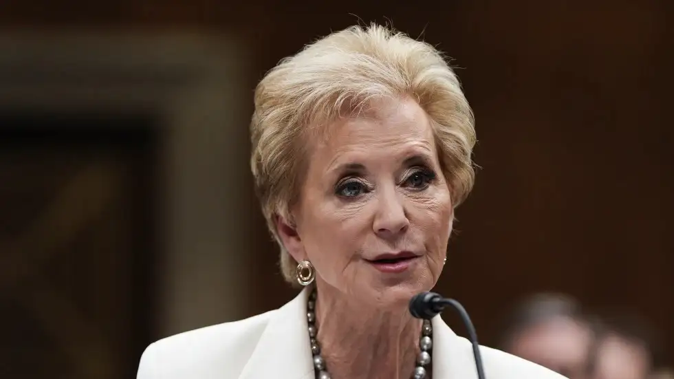 La secretaria de Educación, Linda McMahon. (Foto AP/Julia Demaree Nikhinson, Archivo)