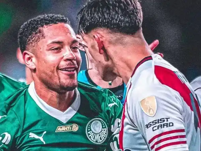 El picante posteo que hizo un futbolista de Palmeiras cara a cara con un jugador de River y la chicana a Montiel
