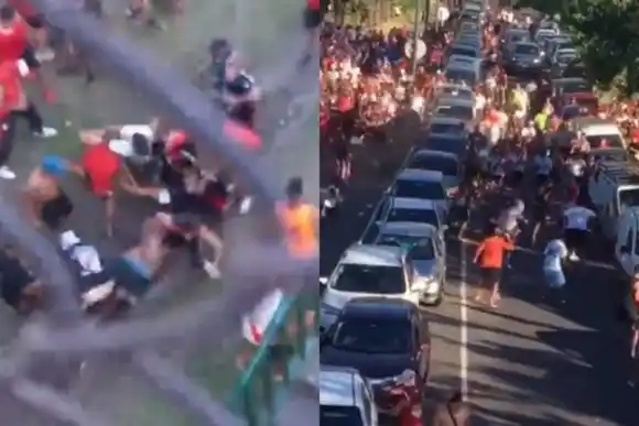 Los impactantes videos del enfrentamiento entre dos facciones de la barra de River