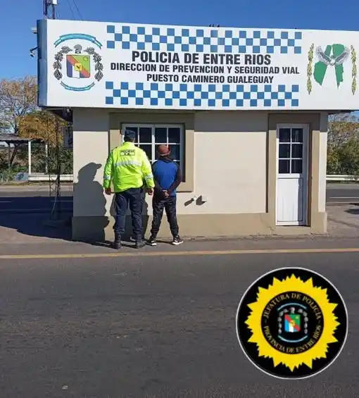 Procedimiento en Puesto de Control Vial Gualeguay: Un hombre fue notificado por pedido de comparendo desde Córdoba