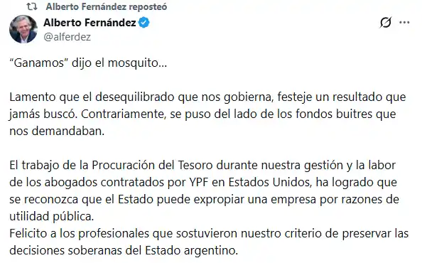 Alberto Fernández celebró el fallo por YPF - 2