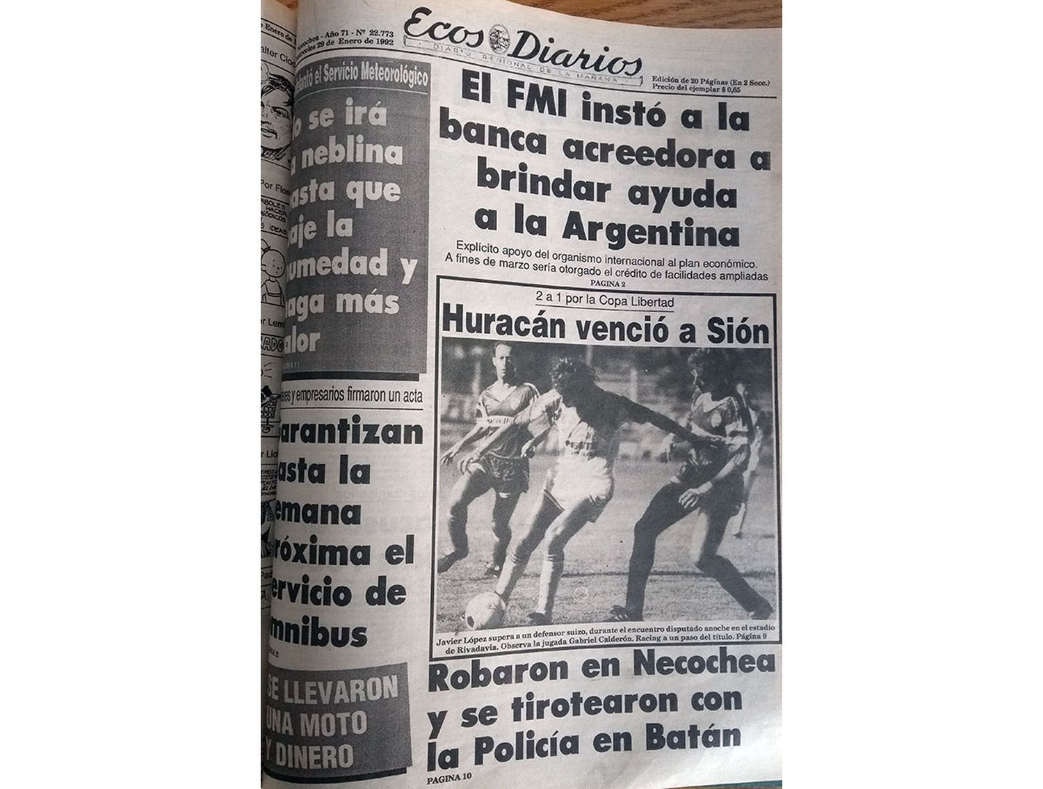 Miércoles 29 de enero de 1992