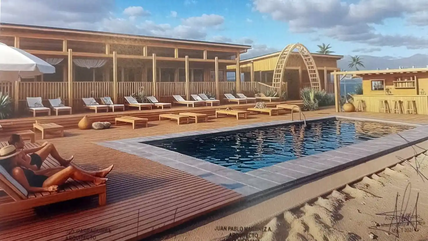 Una de las concesiones. El proyecto del balneario Kem Kem