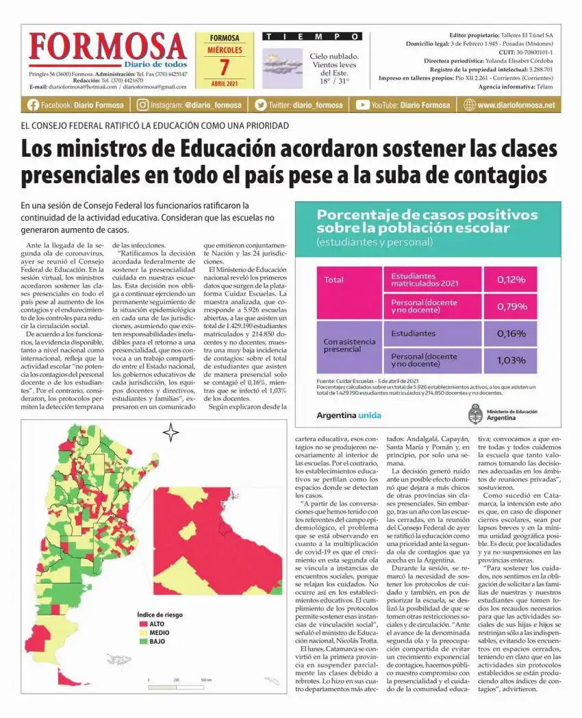 Tapa y Contratapa 7 de abril de 2021