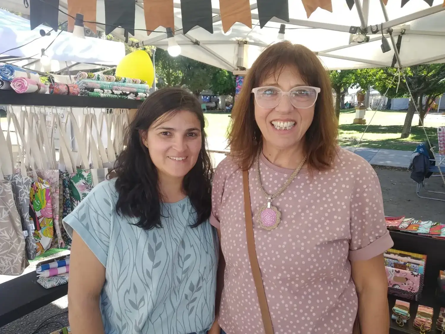 María Hugo y María Funaro, de la Feria Mujeres Emprendedoras.