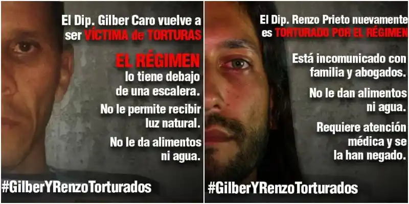Denuncian tratos crueles contra diputados Gilber Caro y Renzo Prieto