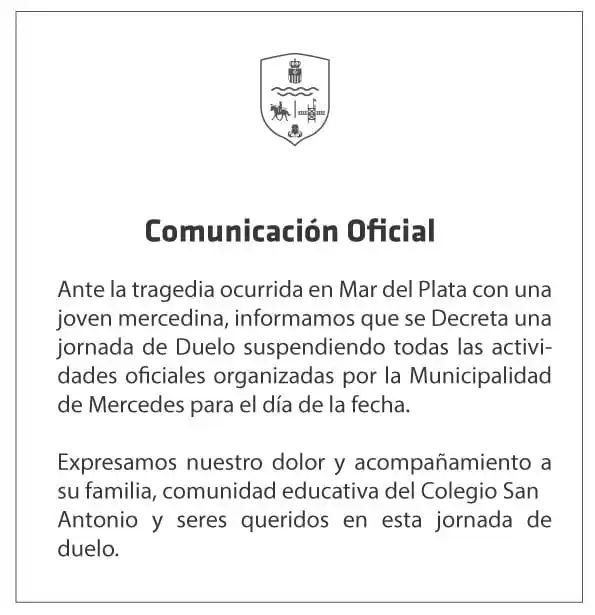 Comunicado Mercedes municipalidad