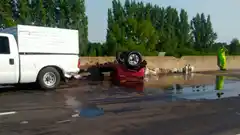 Autovía 14 :provocó derrame de aceite y embotellamiento