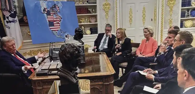 Trump difunde imágenes generadas por IA en las que "planta bandera" en Groenlandia