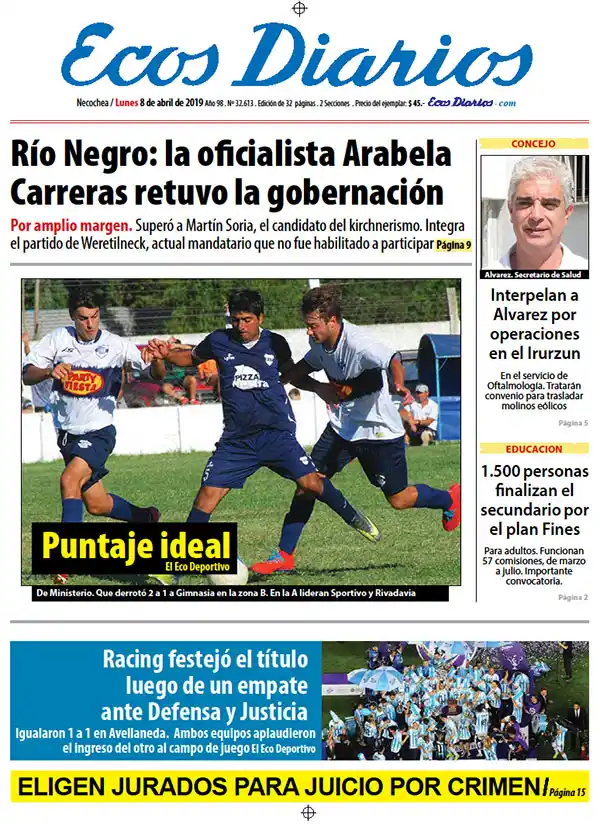 Tapa del 8 de abril de 2019