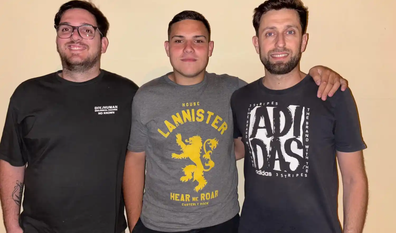 Ignacio Omedes junto a Maximiliano Airaudo y  Sebastián Peretti.