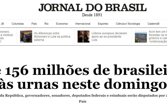 Las portadas de los principales medios de Brasil